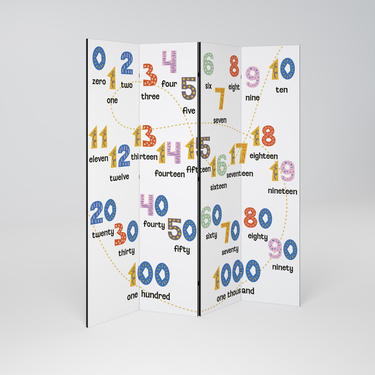 COUNTING LESSON 4dílný paraván