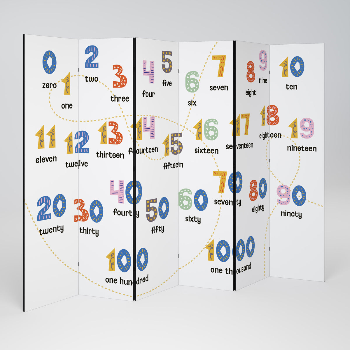 COUNTING LESSON 6dílný paraván