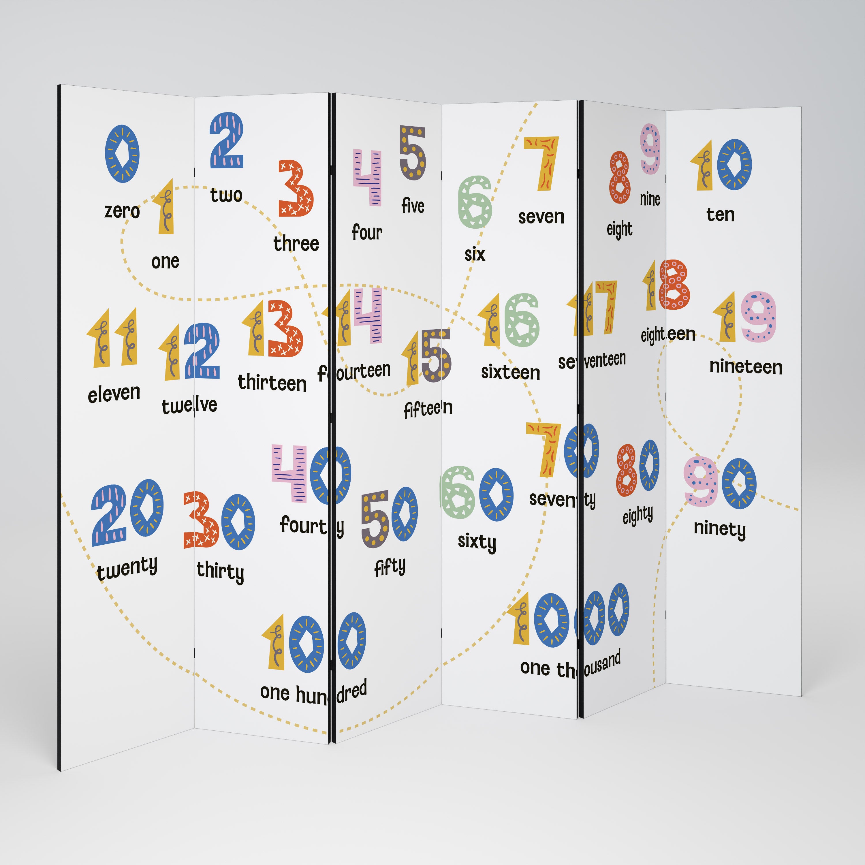 COUNTING LESSON 6dílný paraván