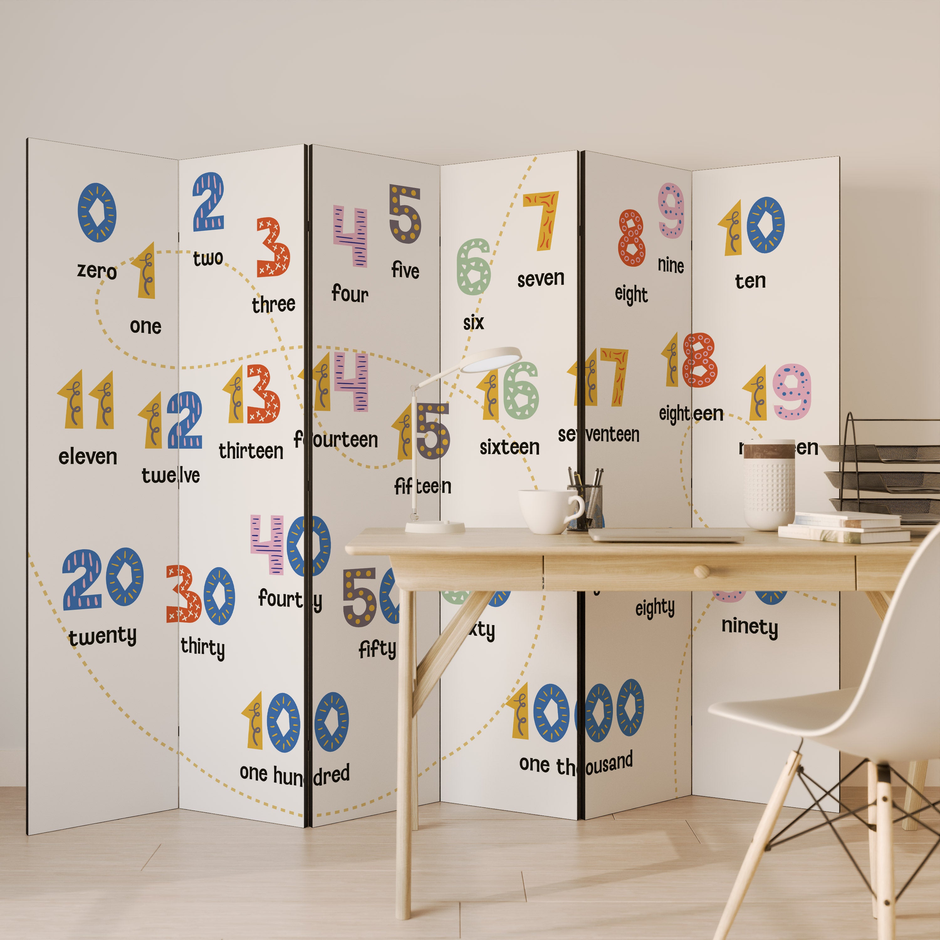 COUNTING LESSON 6-Panel Room Divider