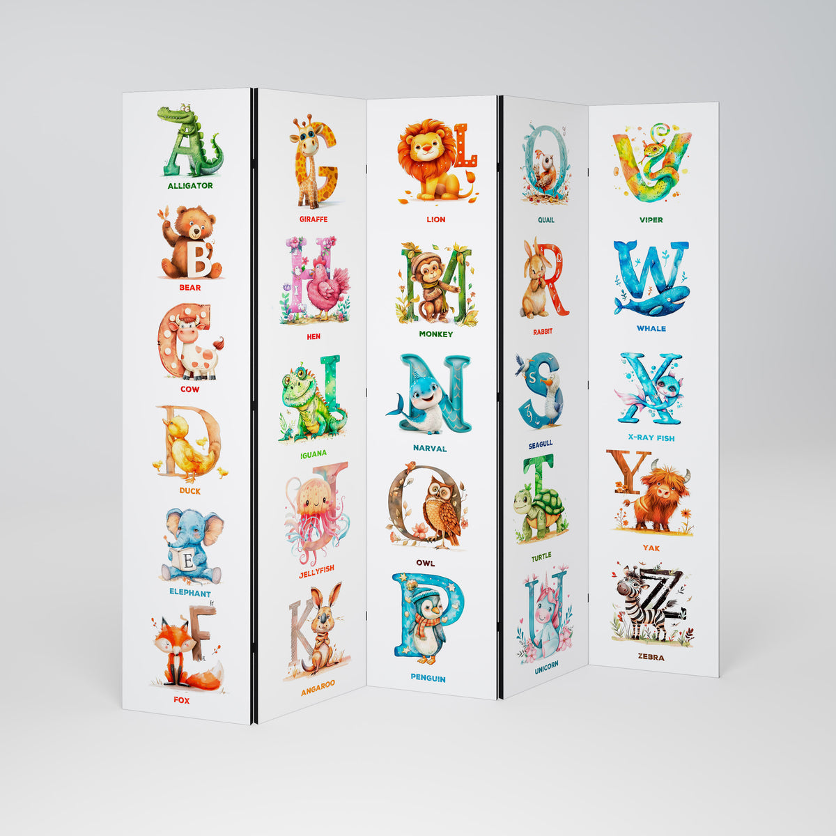 JOYFUL LETTERS 5dílný paraván