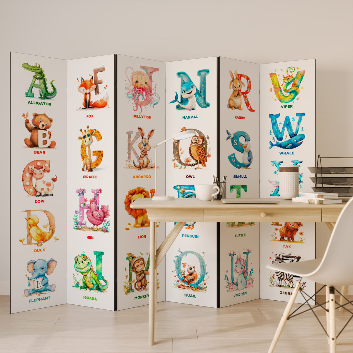 JOYFUL LETTERS 6dílný paraván