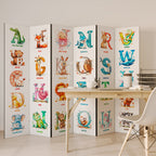 JOYFUL LETTERS 6-Panel Room Divider