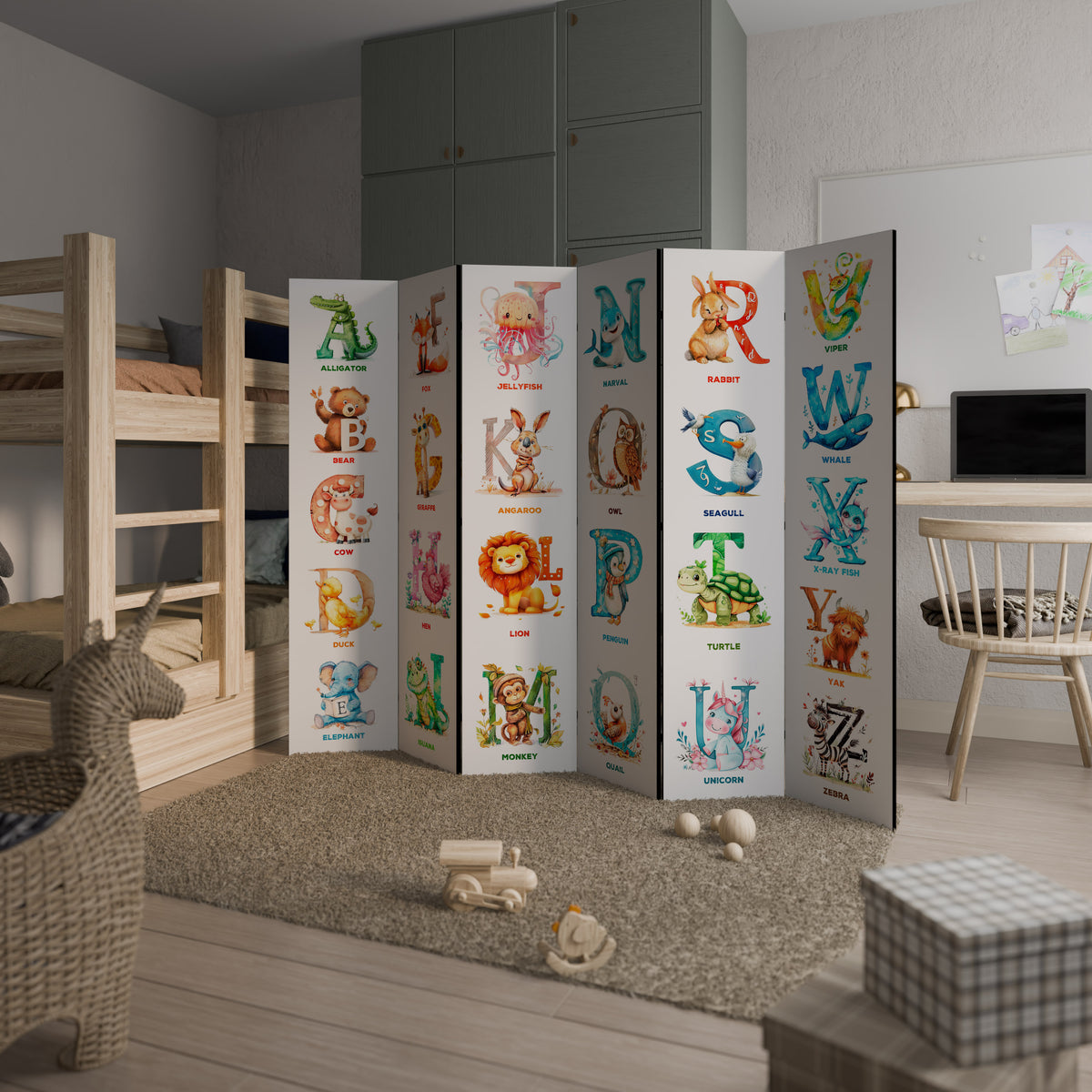 JOYFUL LETTERS 6dílný paraván