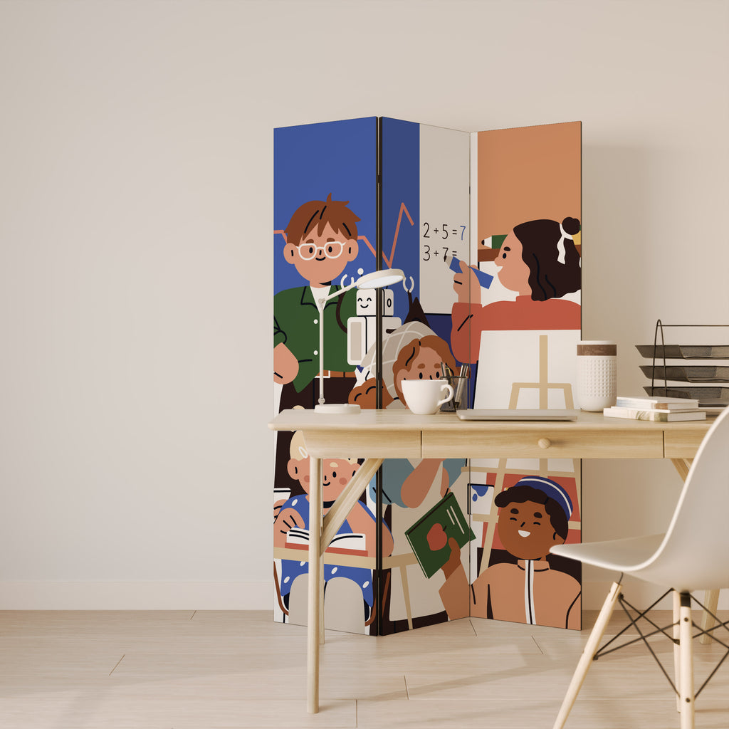 SCHOOL VIBE 3-Panel Room Divider