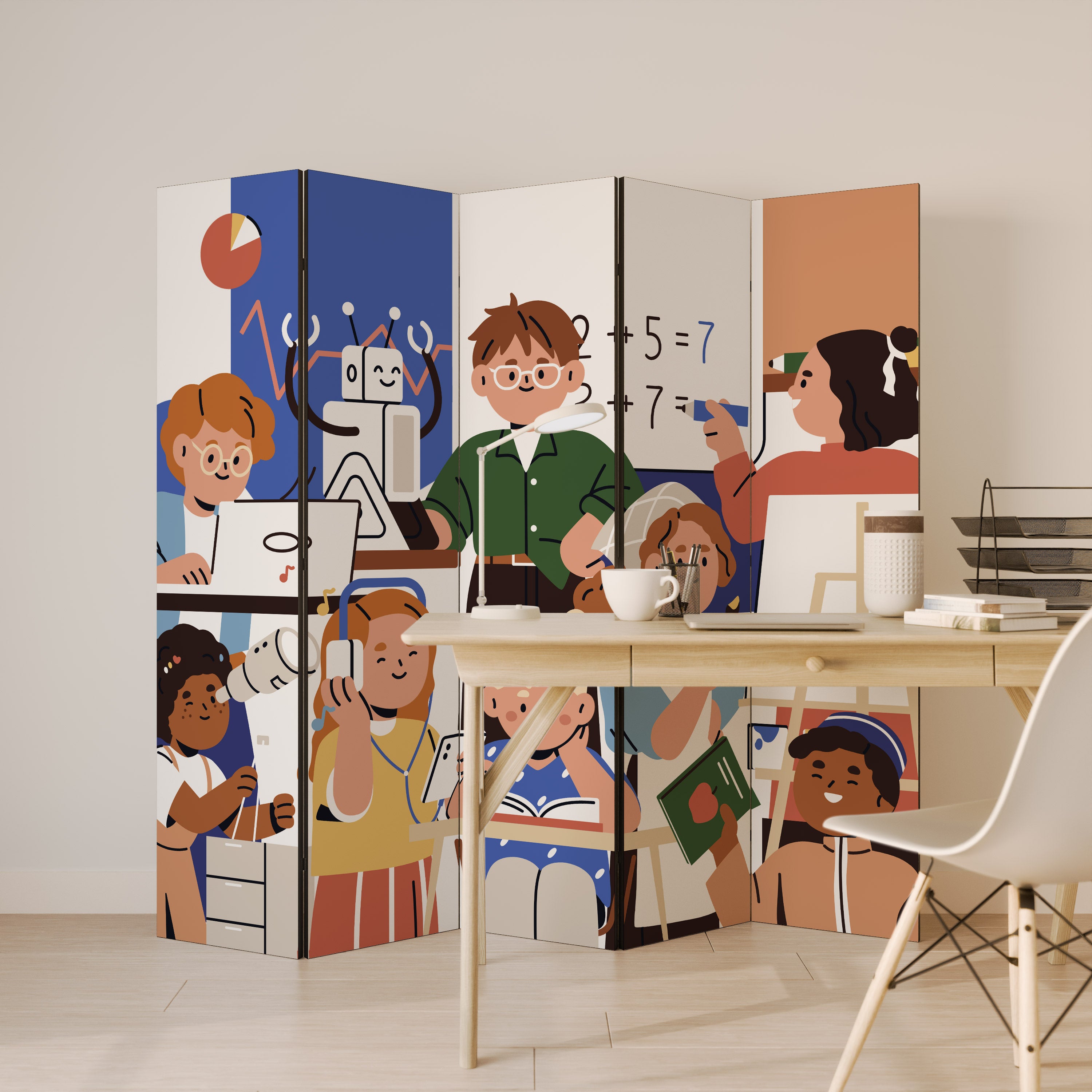 SCHOOL VIBE 5dílný paraván
