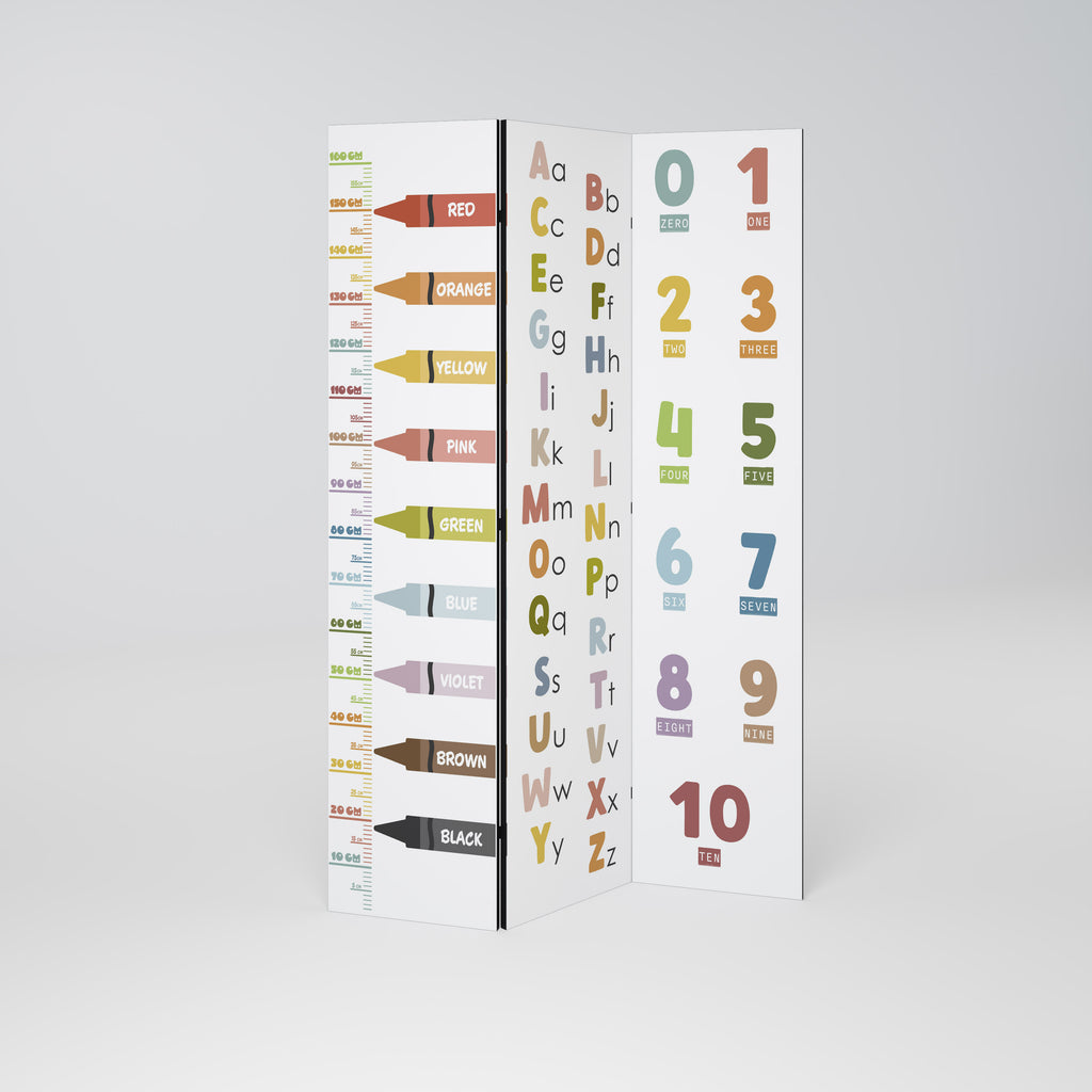 HAPPY LANGUAGE 3-Panel Room Divider