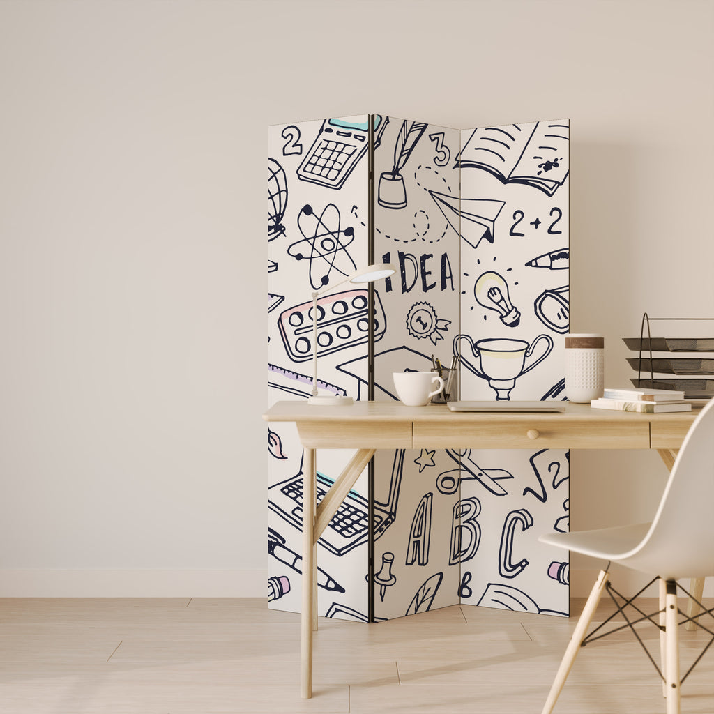 SCHOOL STUFF 3-Panel Room Divider