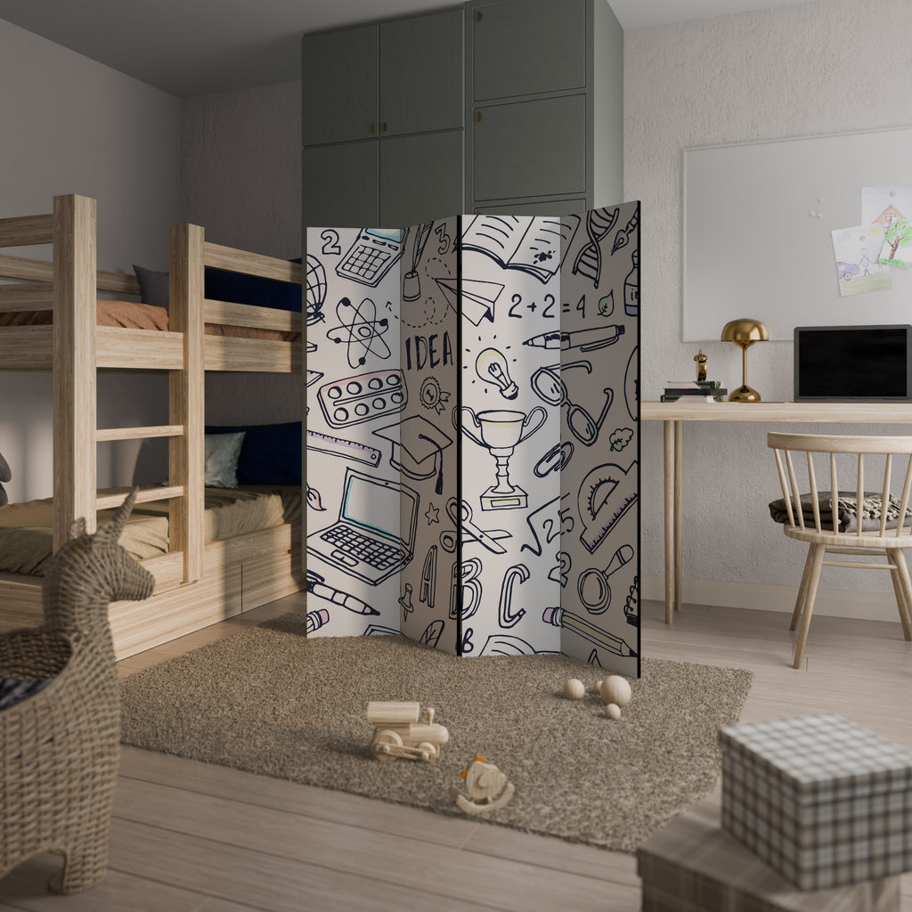 SCHOOL STUFF 4dílný paraván