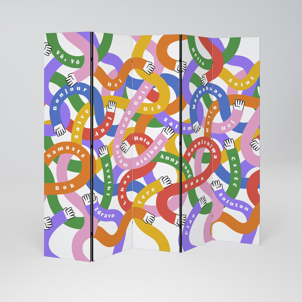 HELLO THERE 5-Panel Room Divider