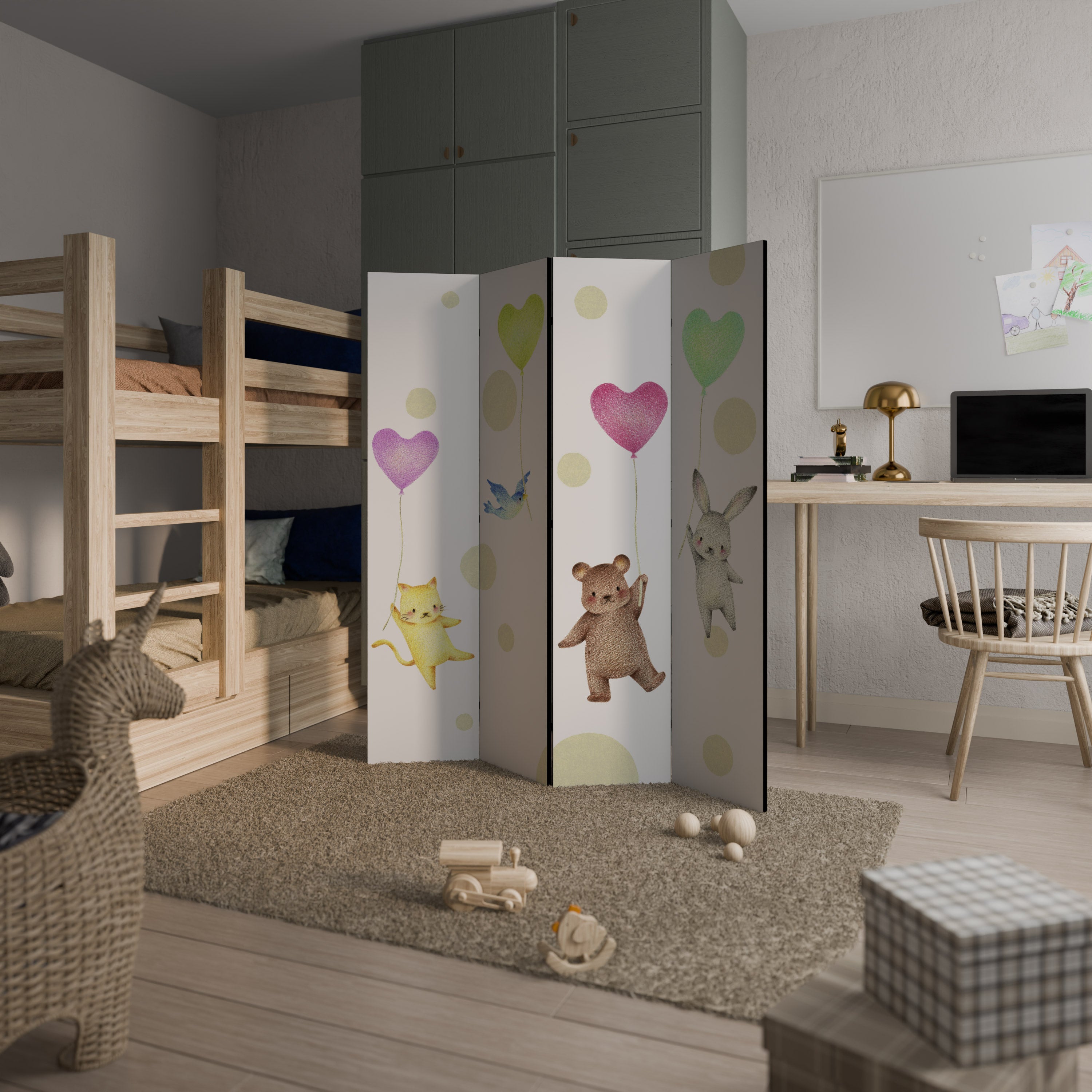 BALLOON FRIENDS 4dílný paraván