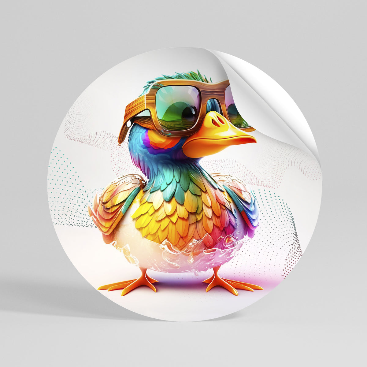 QUACKY FUN Kulatá samolepka