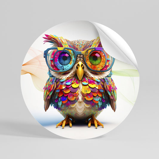 HOOT HOOT Kulatá samolepka