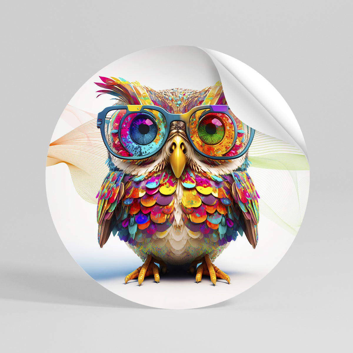 HOOT HOOT Kulatá samolepka