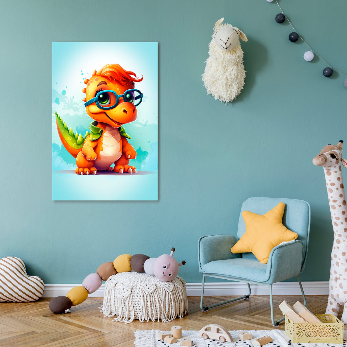 KIDDOSAURUS REX Vertical Canvas Print