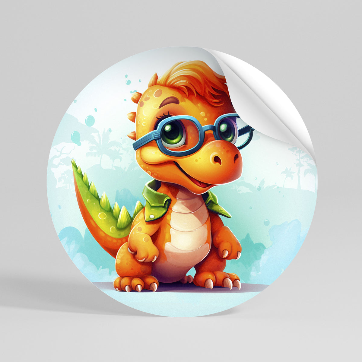 KIDDOSAURUS REX Kulatá samolepka