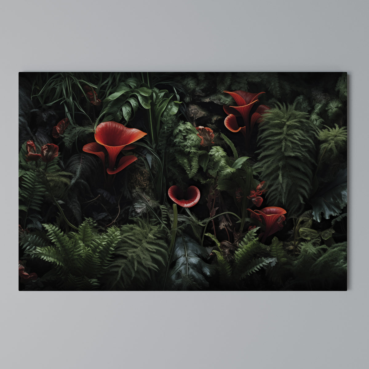 CRIMSON FERNS Horizontal Canvas Print