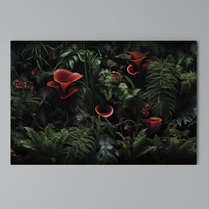 CRIMSON FERNS Horizontal Canvas Print