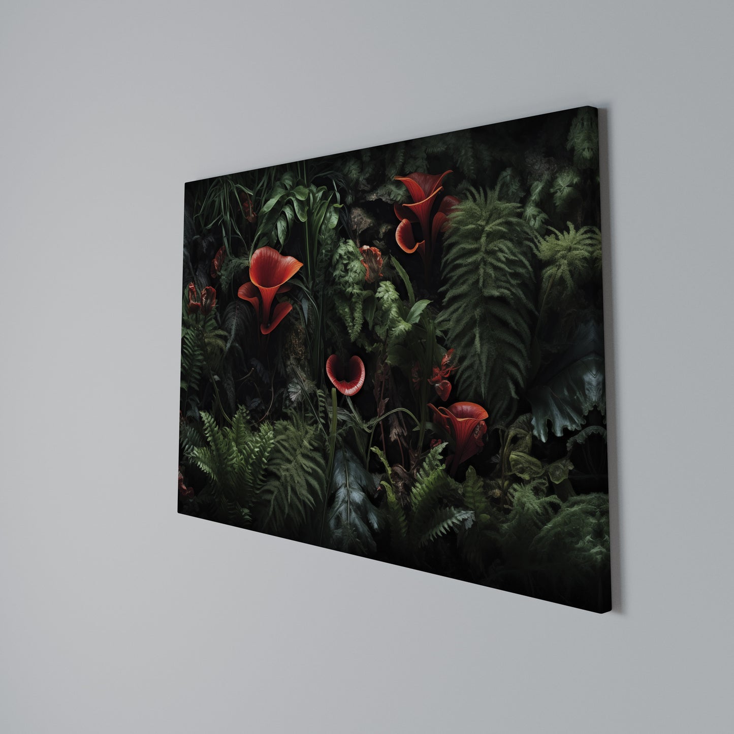 CRIMSON FERNS Horizontal Canvas Print