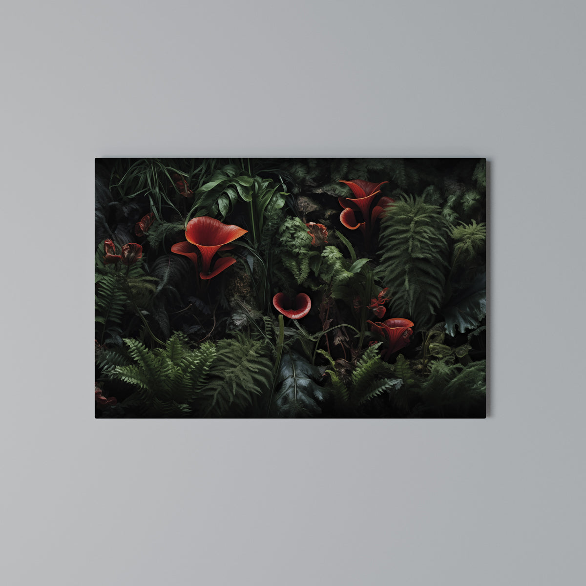 CRIMSON FERNS Horizontal Canvas Print
