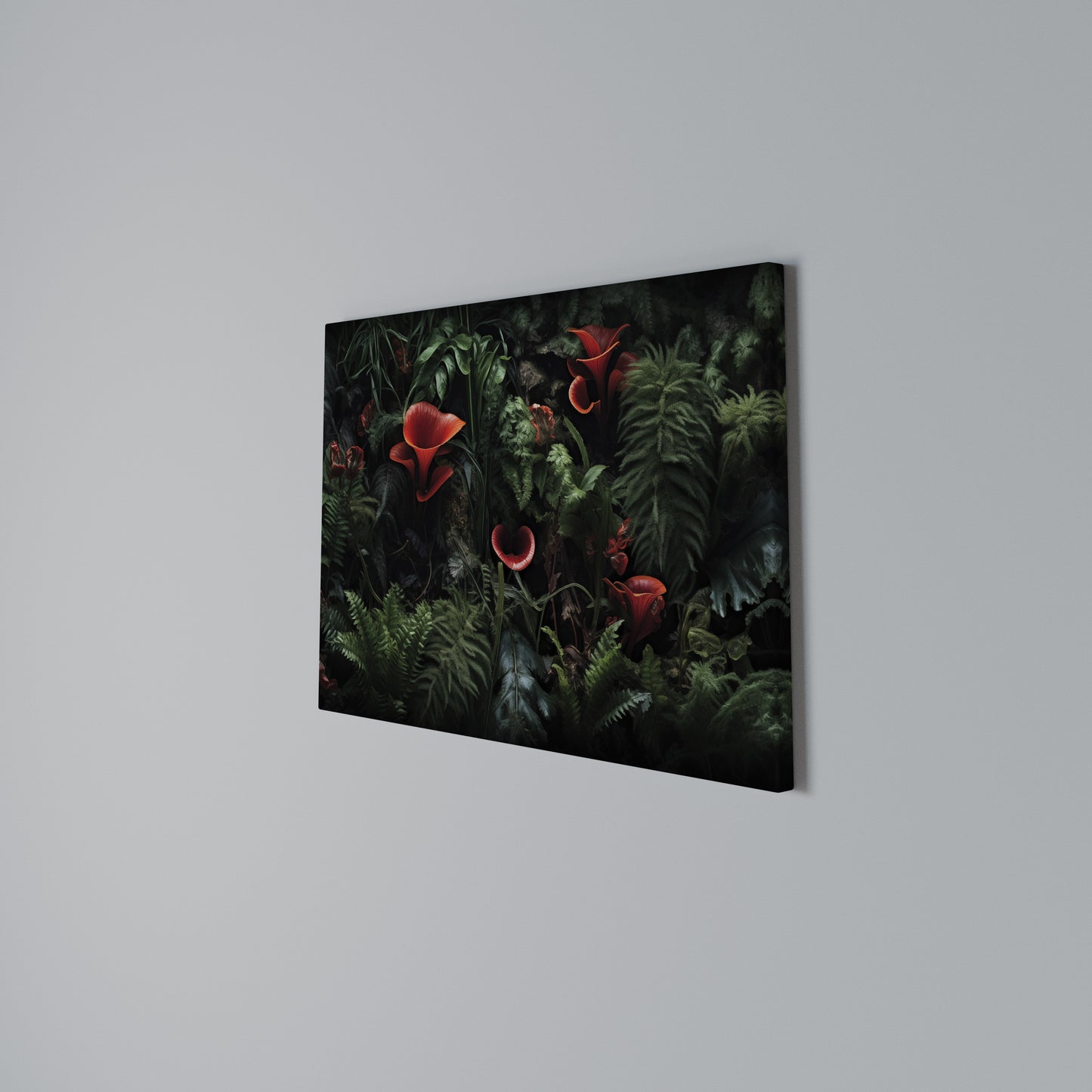 CRIMSON FERNS Horizontal Canvas Print