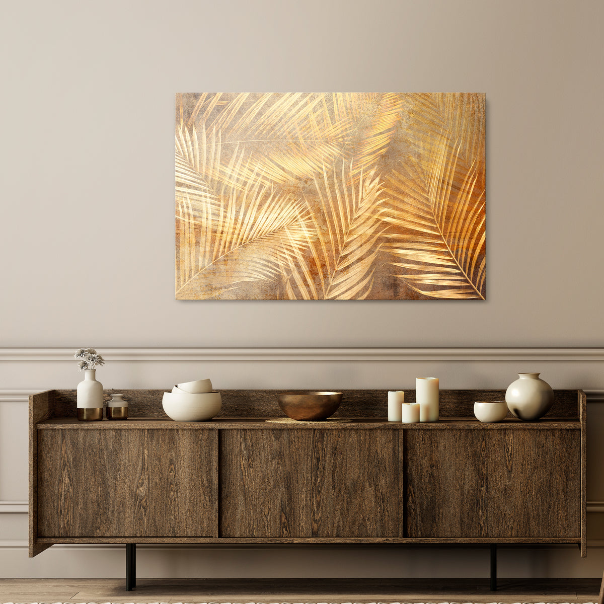 GOLDEN PALM DREAMSCAPE Horizontal Canvas Print