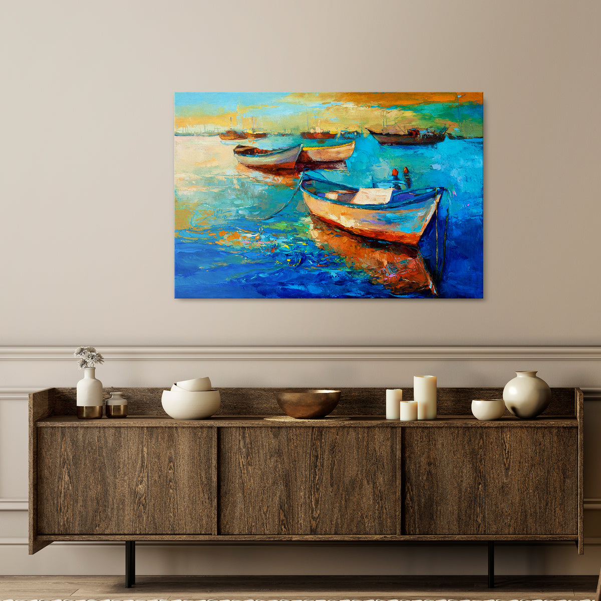 SERENE BOAT ESCAPADE Horizontal Canvas Print