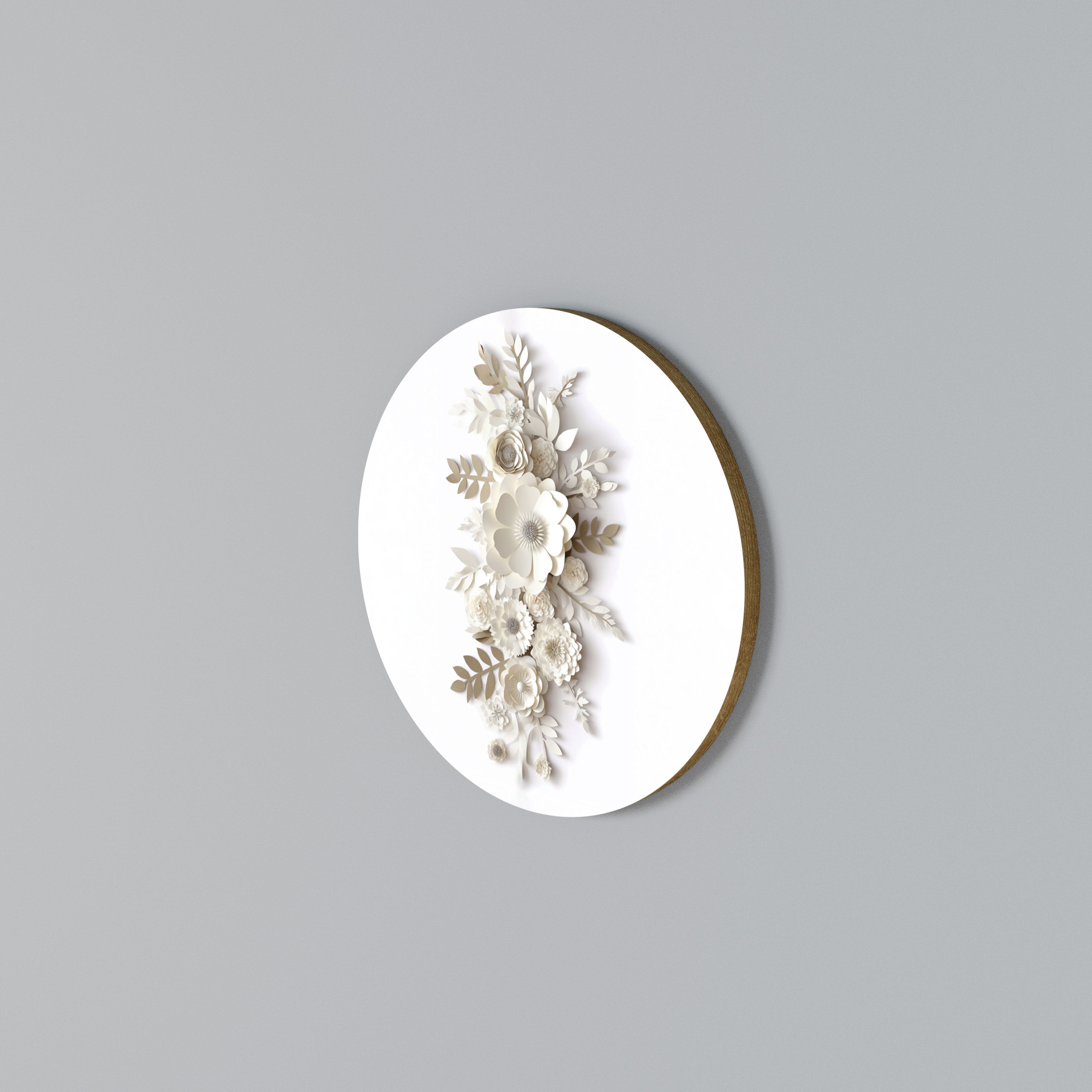 BLUSHING BOUQUET Round Wall Art