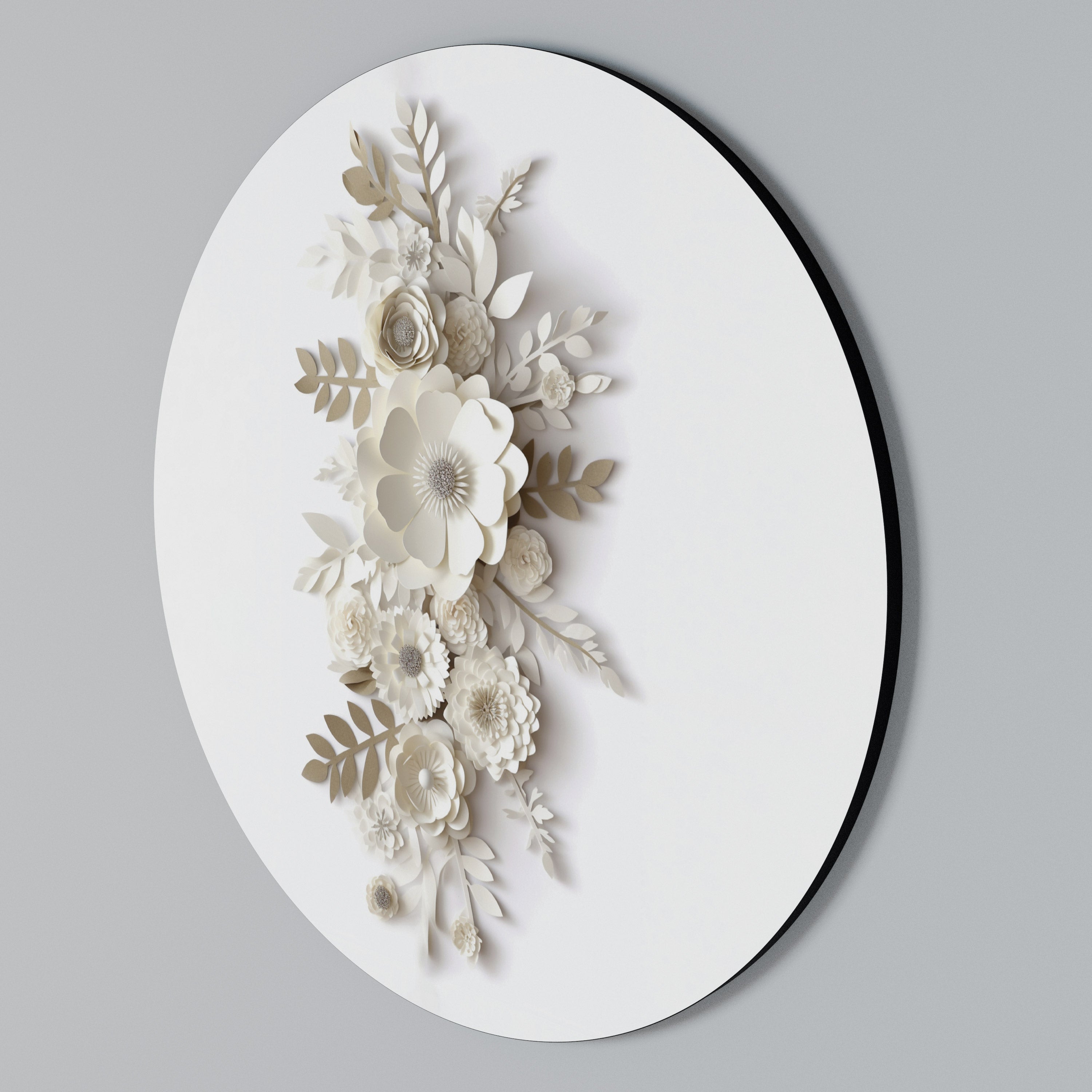 BLUSHING BOUQUET Round Wall Art