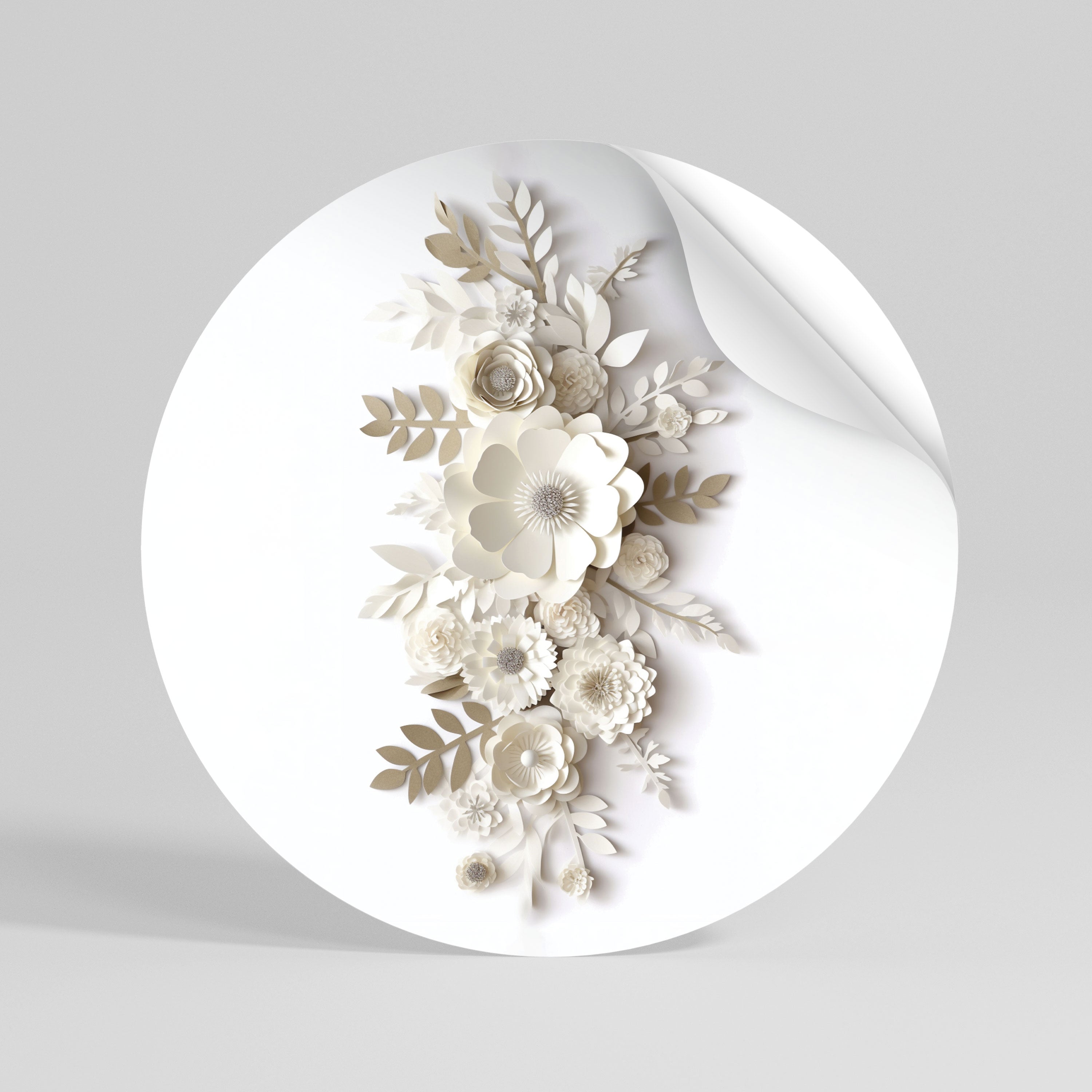 BLUSHING BOUQUET Kulatá samolepka