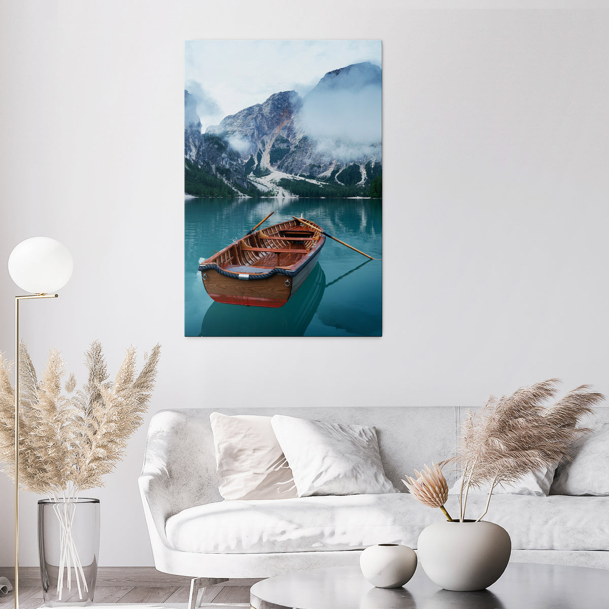 FOGGY MOUNTAIN OASIS Vertical Canvas Print