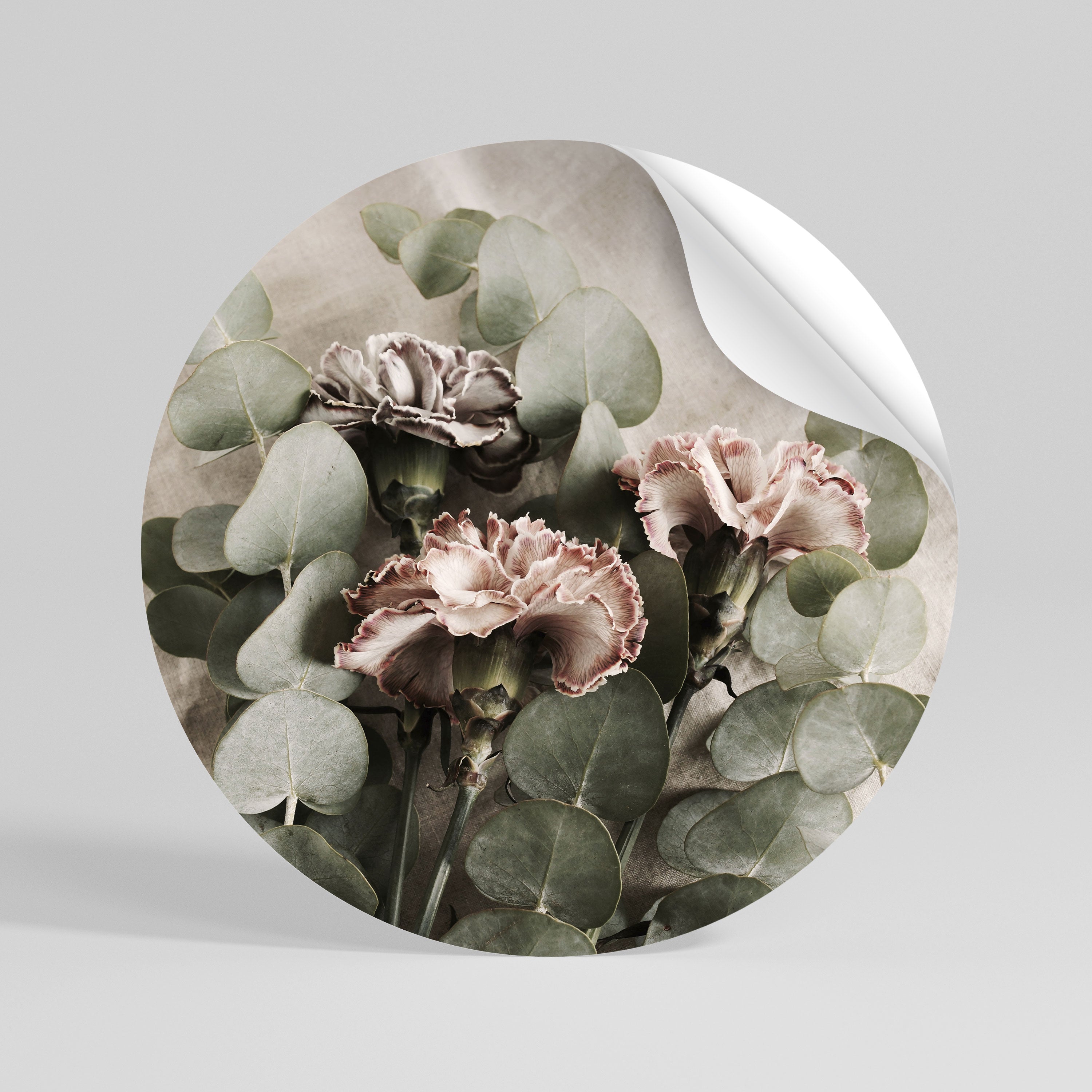 LINEN CLOVES Kulatá samolepka