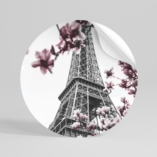 EIFFEL IN BLOOM Kulatá samolepka