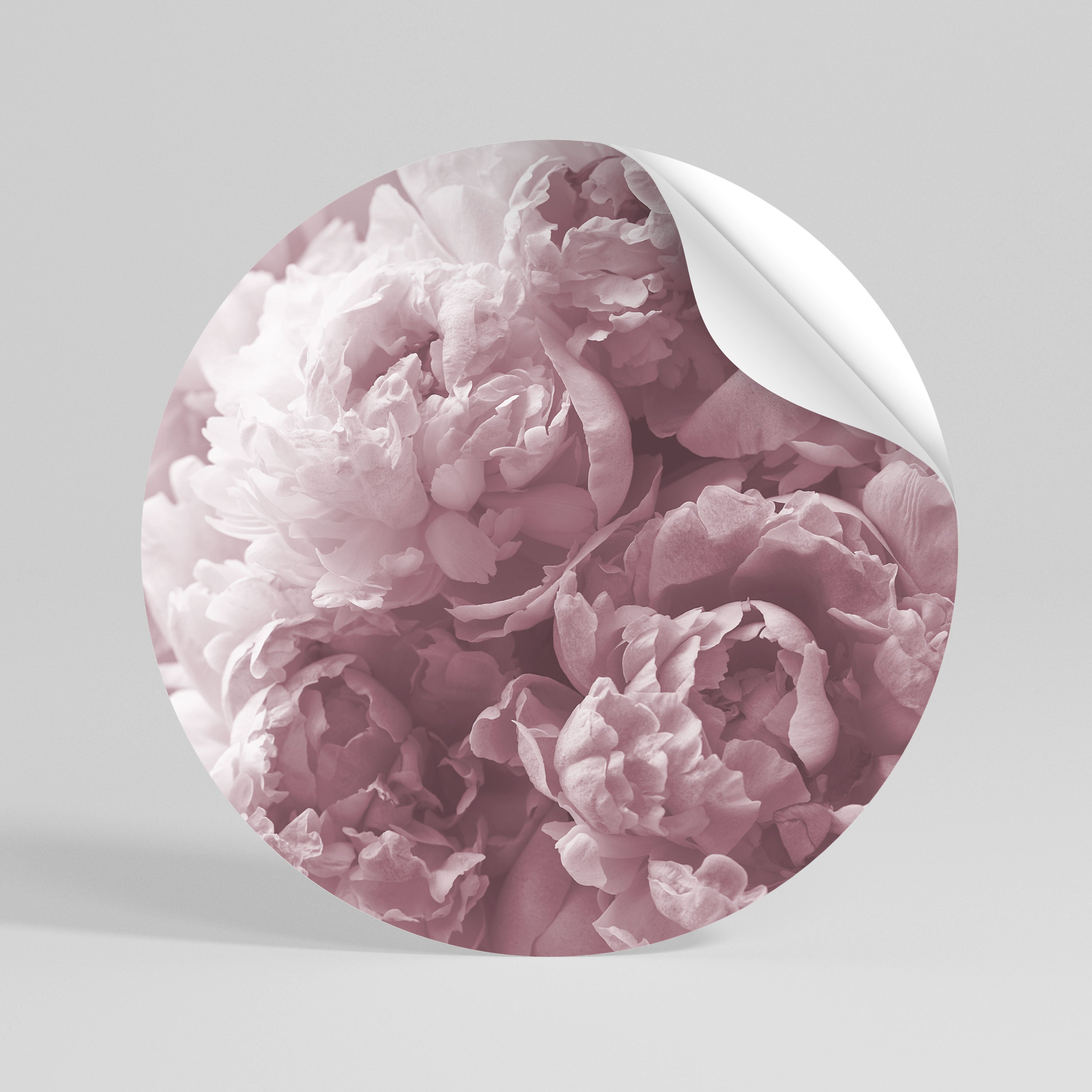 BLUSHED SERENITY Kulatá samolepka