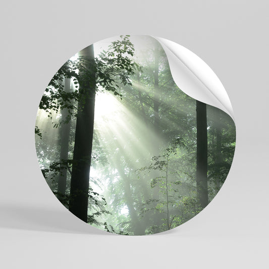 MYSTICAL SUNBEAMS Kulatá samolepka