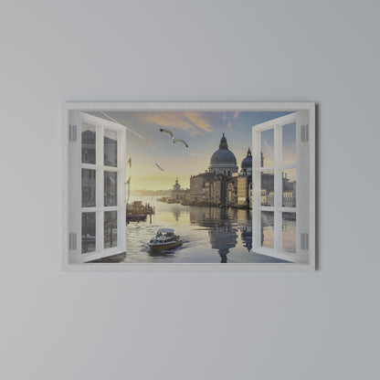 WINDOW TO VENICE Horizontal Canvas Print