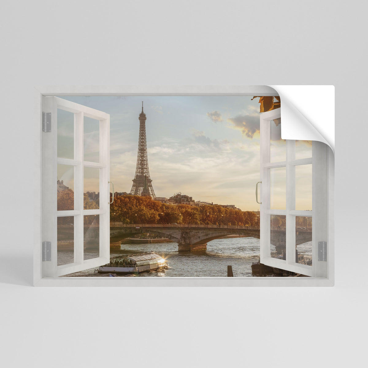 EIFFEL WINDOW WHISPERS Vodorovný samolepicí plakát