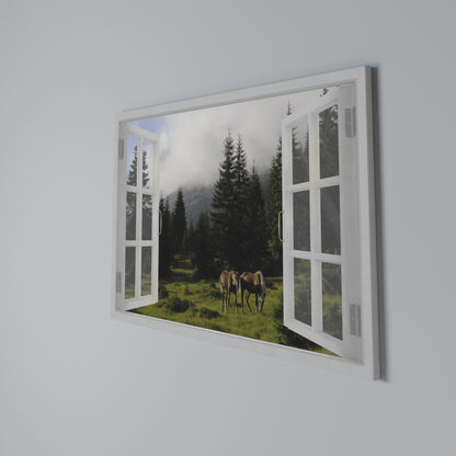 WINDOWS TO WANDER Horizontal Canvas Print
