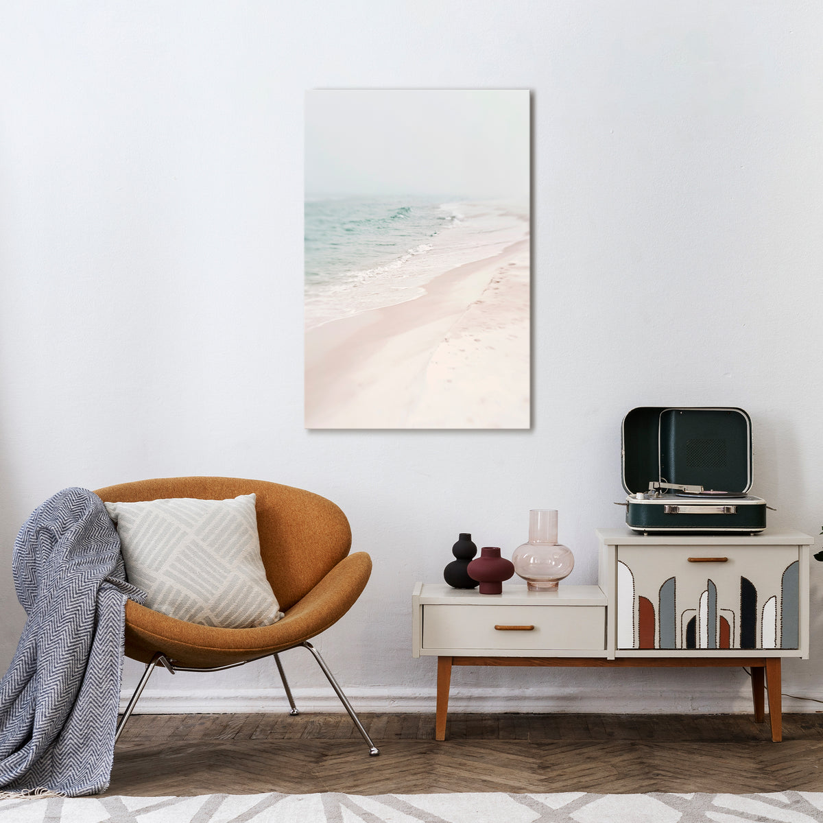 MISTY SHORELINE BLISS Vertical Canvas Print