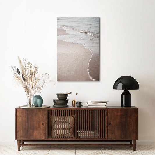 SILKEN SHORELINE DANCE Vertical Canvas Print