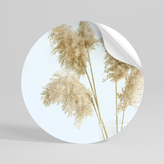 ELEGANT GRASSY SERENITY Kulatá samolepka