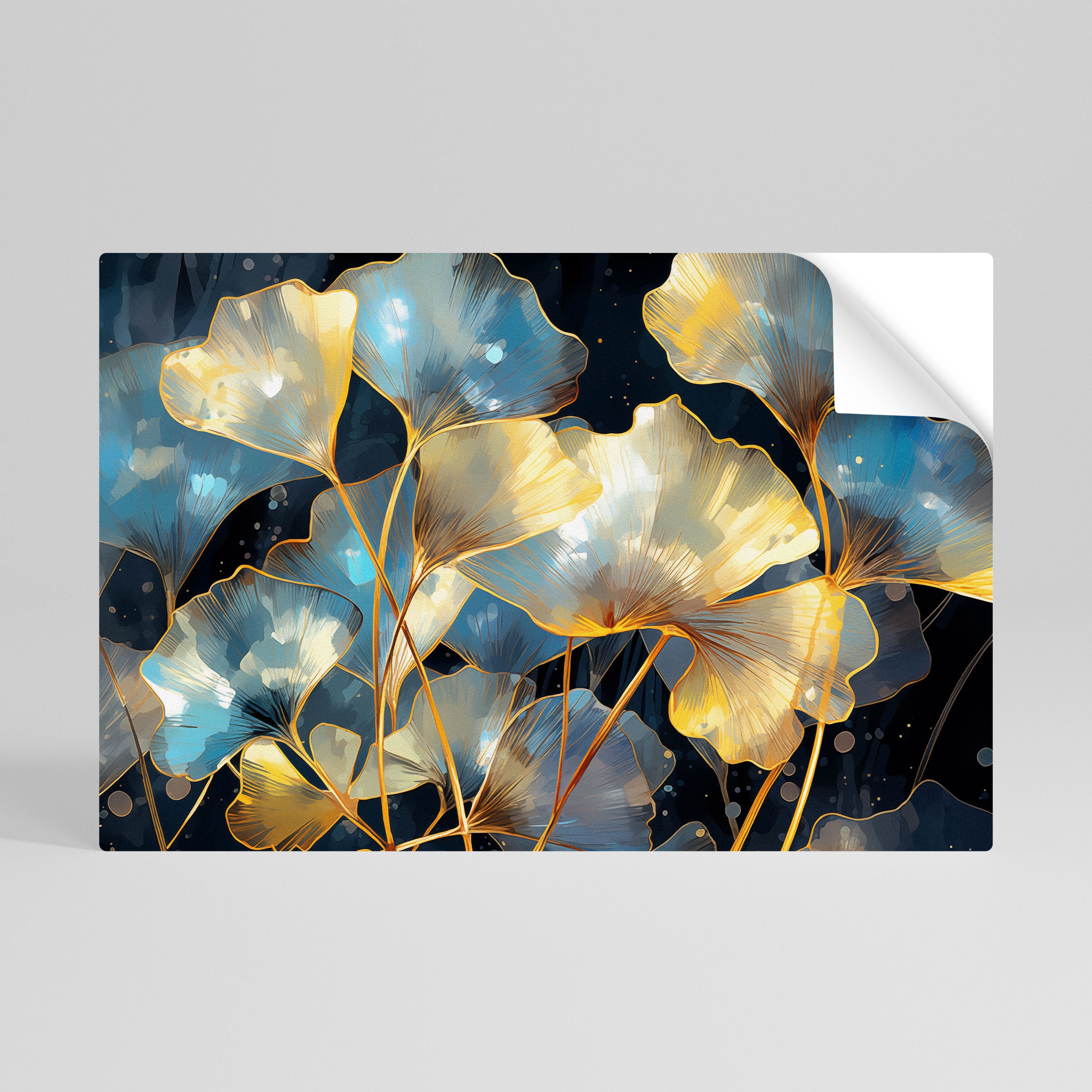 GLIMMERING GINKGO DREAMS Peel and Stick Horizontal Poster