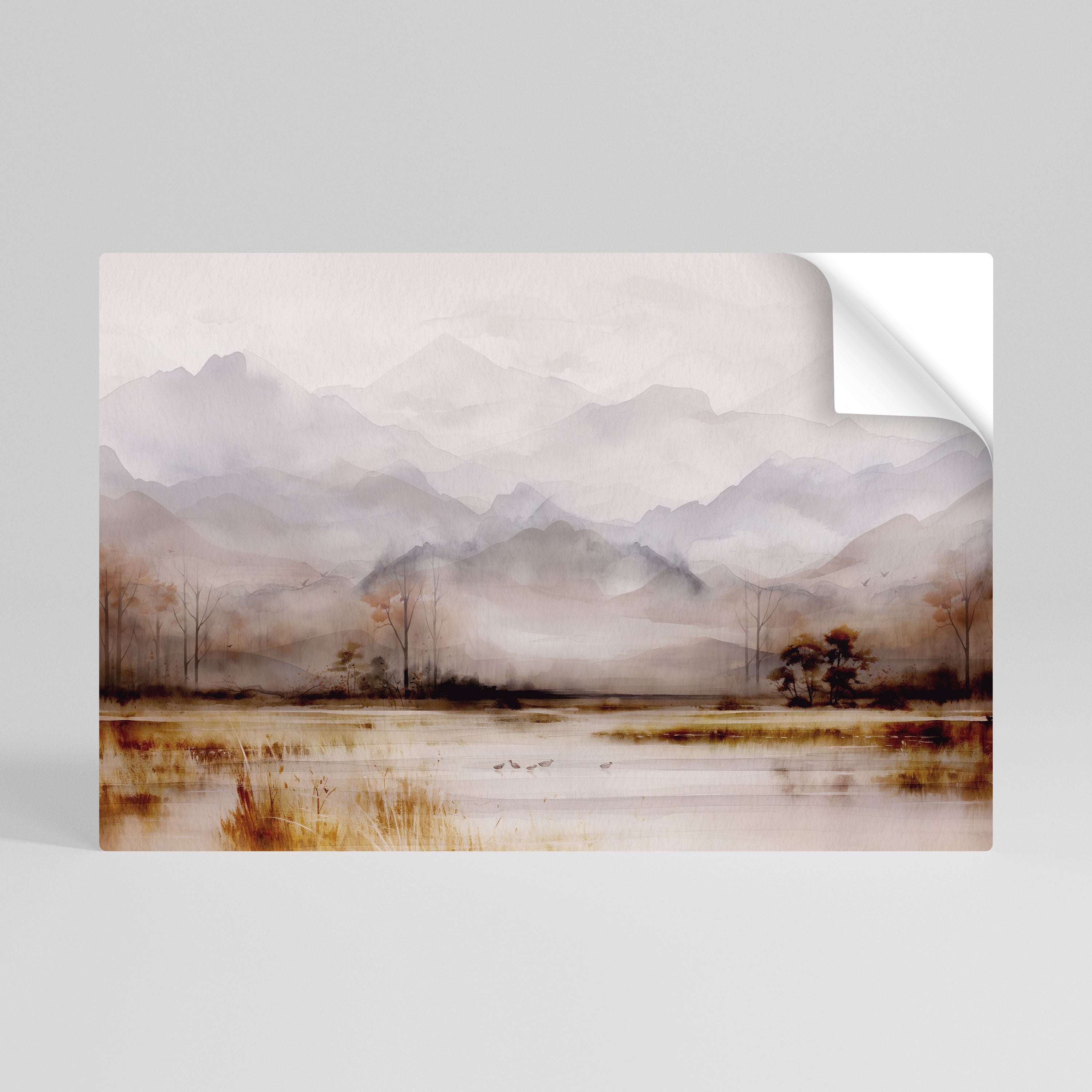MISTY HORIZONS UNVEILED Peel and Stick Horizontal Poster