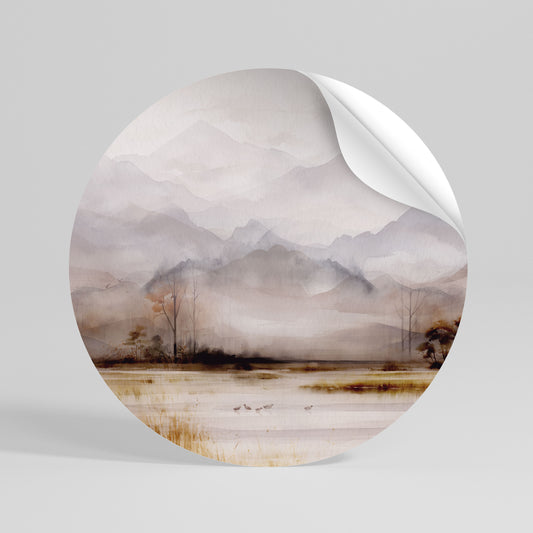 MISTY HORIZONS UNVEILED Kulatá samolepka