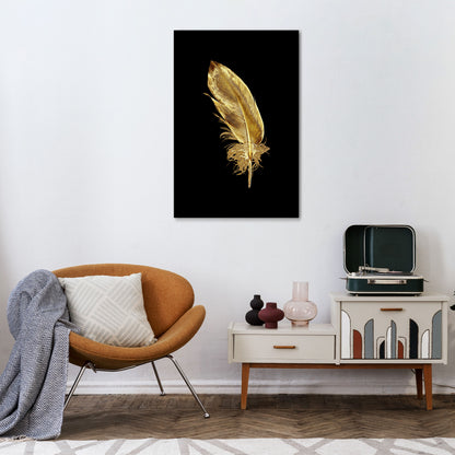 SHIMMERING FEATHER GRACE Vertical Canvas Print