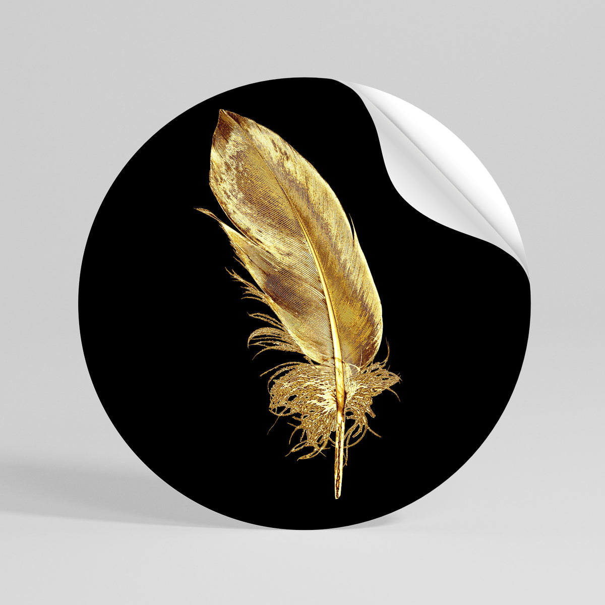 SHIMMERING FEATHER GRACE Kulatá samolepka