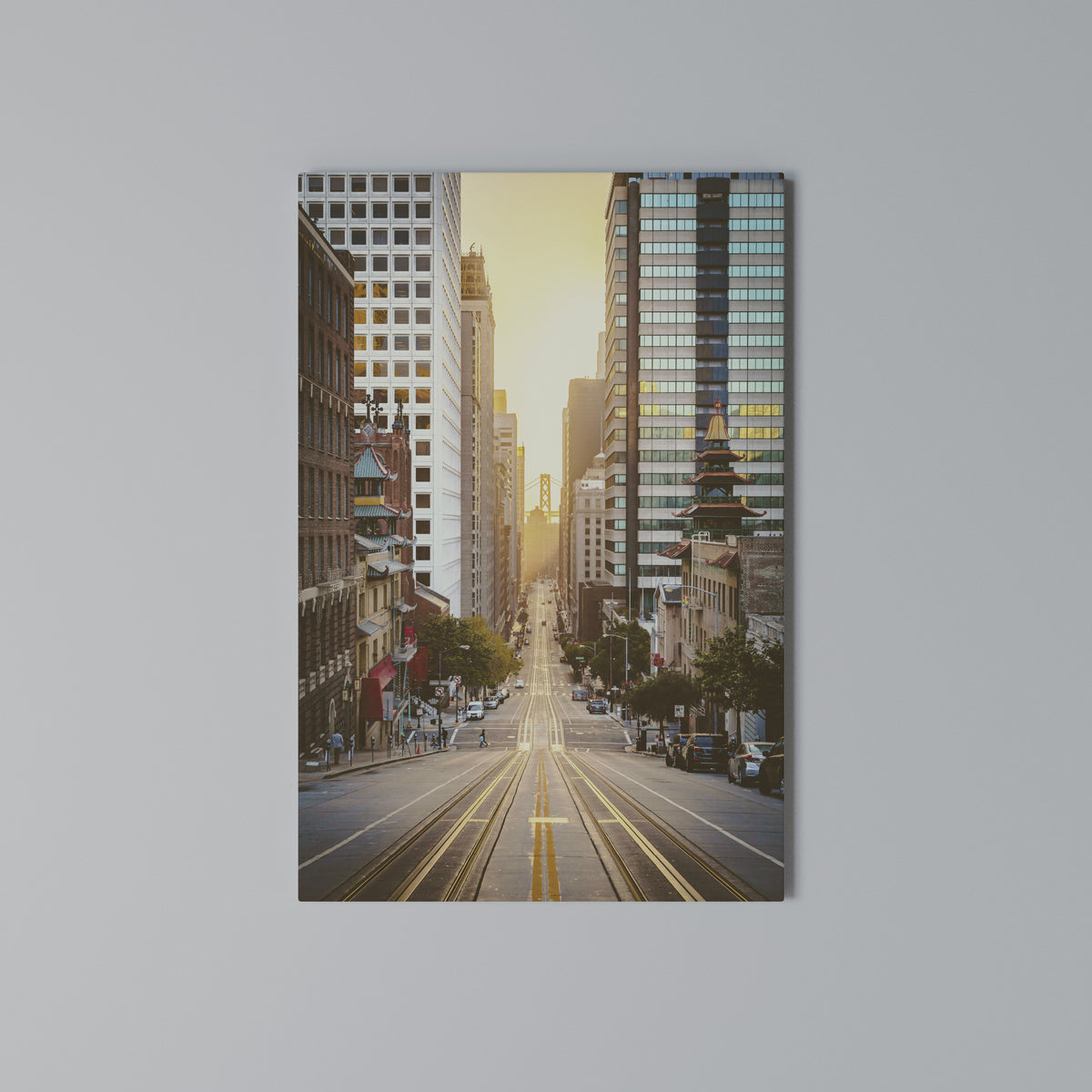 SUNSET CITYSCAPE SYMPHONY Vertical Canvas Print