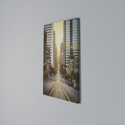 SUNSET CITYSCAPE SYMPHONY Vertical Canvas Print