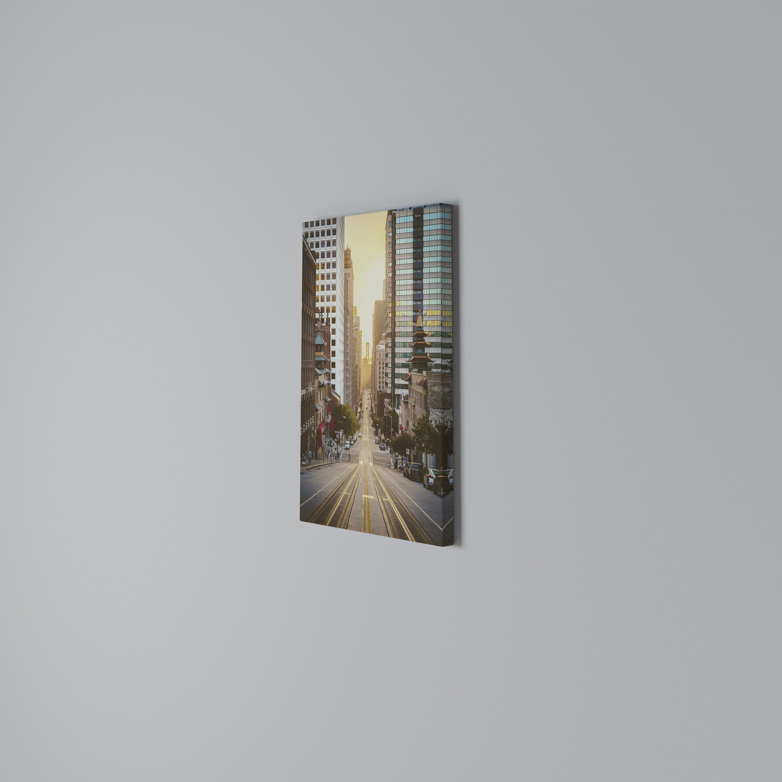 SUNSET CITYSCAPE SYMPHONY Vertical Canvas Print