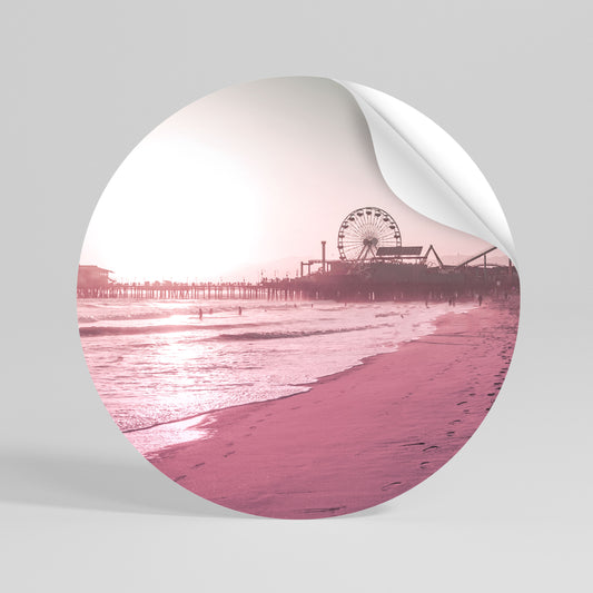 PASTEL COAST VIBES Kulatá samolepka
